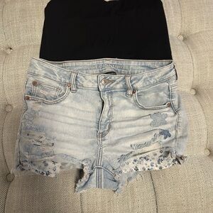American Eagle,Floral,Next Level Stretch ; High Rise Shortie/10